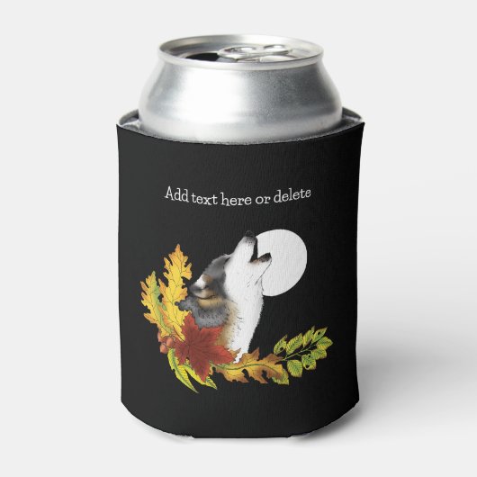 Wolf Howling Moon Blikjeskoeler (Blikje Voorkant)