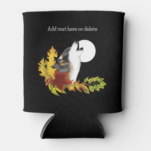 Wolf Howling Moon Blikjeskoeler (Voorkant)