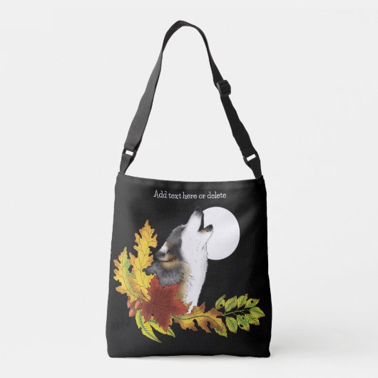 Wolf Howling Moon Crossbody Tas (Achterkant)
