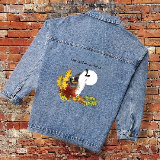 Wolf Howling Moon Denim Jacket