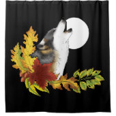 Wolf Howling Moon Douchegordijn (Voorkant)