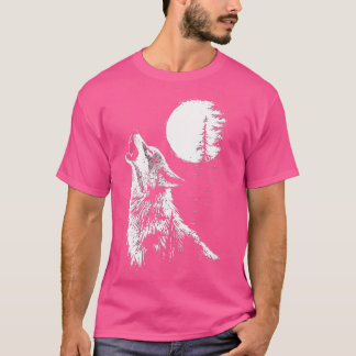 Wolf Howling Moon Forest Natuur Wildlife Animal T-shirt