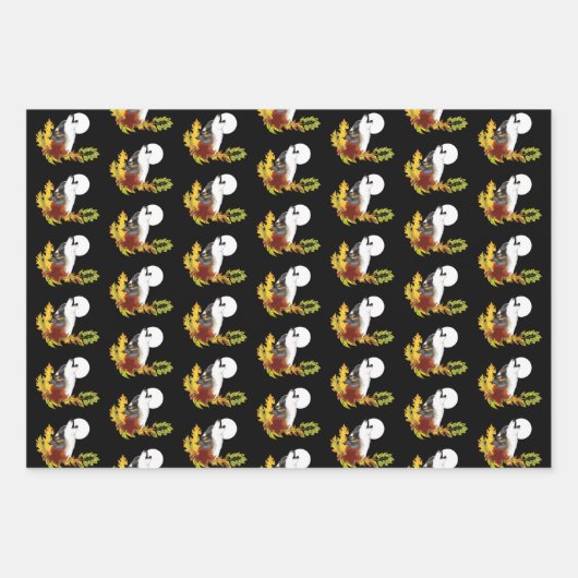 Wolf Howling Moon Inpakpapier Vel (Voorkant 2)