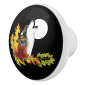 Wolf Howling Moon Keramische Knop (Rechts)