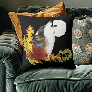 Wolf Howling Moon Kussen