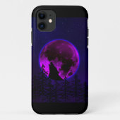 WOLF HOWLING MOON MAGENTA Case-Mate iPhone CASE (Achterkant)