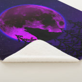 WOLF HOWLING MOON MAGENTA SHERPA DEKEN (3/4)