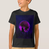 WOLF HOWLING MOON MAGENTA T-Shirt (Voorkant)