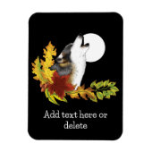 Wolf Howling Moon Magneet (Verticaal)