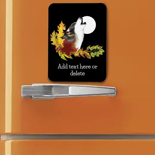 Wolf Howling Moon Magneet