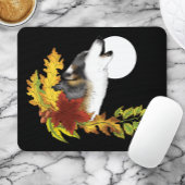 Wolf Howling Moon Muismat