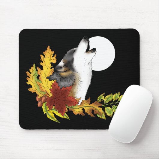 Wolf Howling Moon Muismat (Met muis)