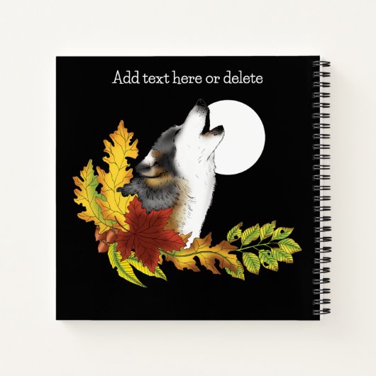 Wolf Howling Moon Notitieboek (Achterkant)