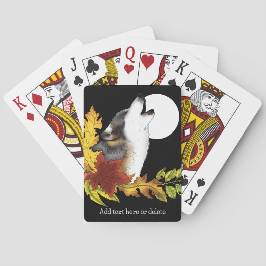 Wolf Howling Moon Pokerkaarten (Achterkant)