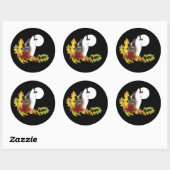 Wolf Howling Moon Ronde Sticker (Vel)