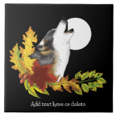 Wolf Howling Moon Tegeltje (Voorkant)