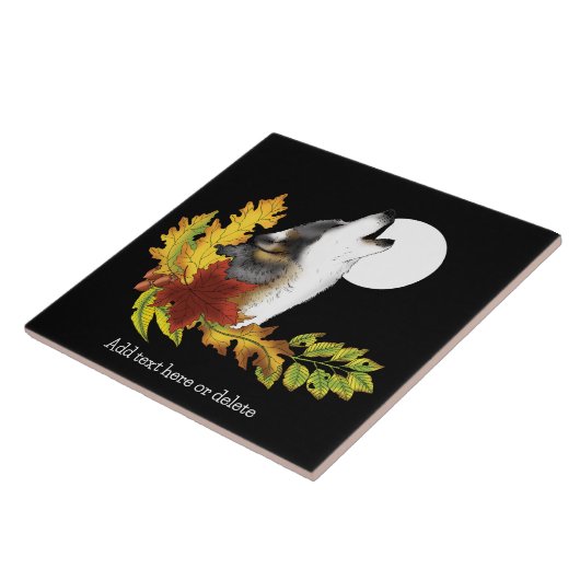 Wolf Howling Moon Tegeltje (Zijkant)