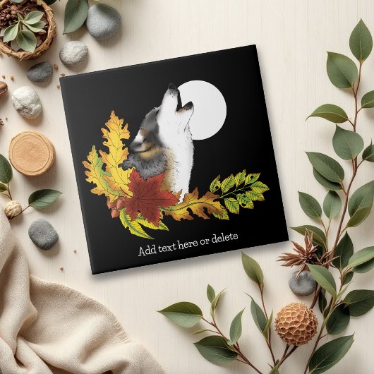 Wolf Howling Moon Tegeltje