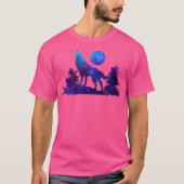 Wolf Howling Moon Trees Wilderness Love Wolves T-shirt (Voorkant)