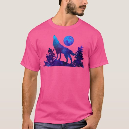 Wolf Howling Moon Trees Wilderness Love Wolves T-shirt (Voorkant)