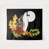 Wolf Howling Moon Wandkleed (Voorkant (horizontaal))