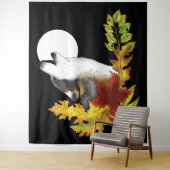 Wolf Howling Moon Wandkleed (In situ)