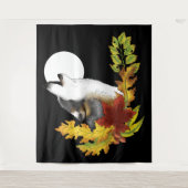 Wolf Howling Moon Wandkleed (Voorkant)