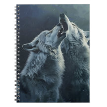 Wolf Howling Notitieboek door PS Natuur Design