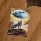 Wolf Howling onder de maan Briefkaart