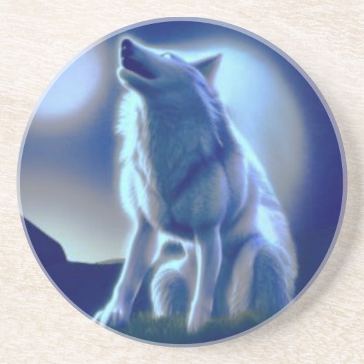 Wolf Howling Onderzetter (Voorkant)