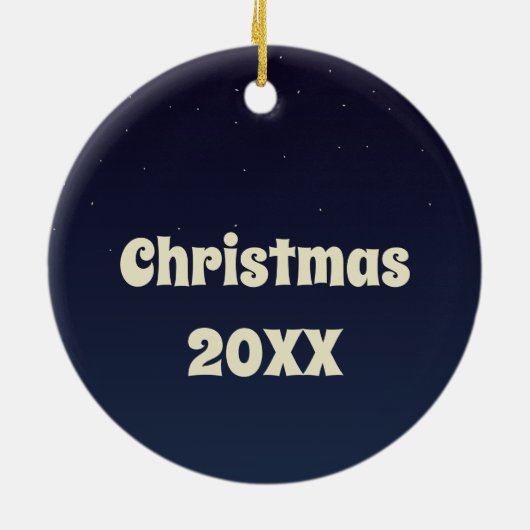 Wolf Howling op de foto van de maan Persoonlijk Keramisch Ornament (Achterkant)