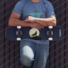 Wolf Howling op de foto van de maan Persoonlijk Skateboard