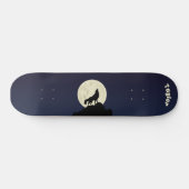 Wolf Howling op de foto van de maan Persoonlijk Skateboard (Horizontaal)