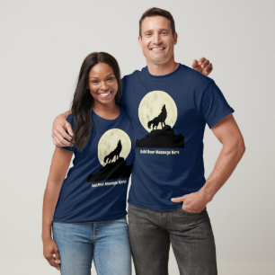 Wolf Howling op de foto van de maan Persoonlijk T-shirt