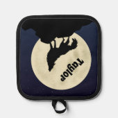 Wolf Howling op de Maan Gepersonaliseerd Pannenlap (Voorkant)