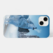 Wolf Howling op een sneeuwberg in de winter iPhone Hoesje (Achterkant horizontaal)