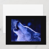 Wolf Howling op Maan uitnodiging (Voorkant / Achterkant)