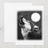 Wolf Howling op Maan uitnodiging (Voorkant / Achterkant)