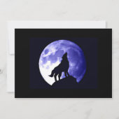Wolf Howling op Maan uitnodiging (Voorkant)