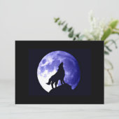 Wolf Howling op Maan uitnodiging (Staand voorkant)