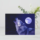 Wolf Howling op Maan uitnodiging (Staand voorkant)