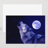 Wolf Howling op Maan uitnodiging (Voorkant / Achterkant)