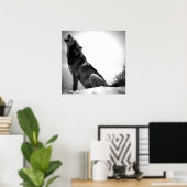 Wolf Howling op Moon Poster Print - Wolf Posters (Thuiskantoor)
