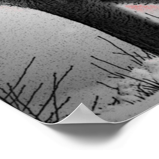 Wolf Howling op Moon Red Pop Art Poster (Hoek)