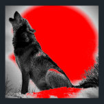Wolf Howling op Moon Red Pop Art Poster<br><div class="desc">Howling Wolf op Moon Posters Prints - Ontwerp van de kunststijl van de Pop - Wolf Howling bij Moon Digital Comic Style Posters - Animal Art - Pop van het College - Wilde dieren - Wereld aan extreme dieren - Meest woeste creaties ComputerAfbeeldingen</div>