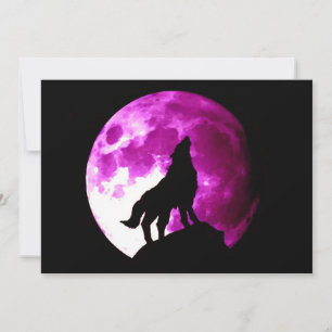 Wolf Howling over Moon Uitnodiging