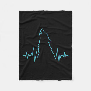 Wolf Howling Pulse Hartslag Wolven Kostuum Dier Fleece Deken