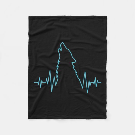 Wolf Howling Pulse Hartslag Wolven Kostuum Dier Fleece Deken (Voorkant)