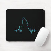 Wolf Howling Pulse Hartslag Wolven Kostuum Dier Muismat (Met muis)