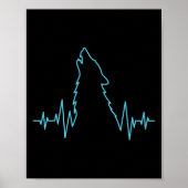 Wolf Howling Pulse Hartslag Wolven Kostuum Dier Poster (Voorkant)